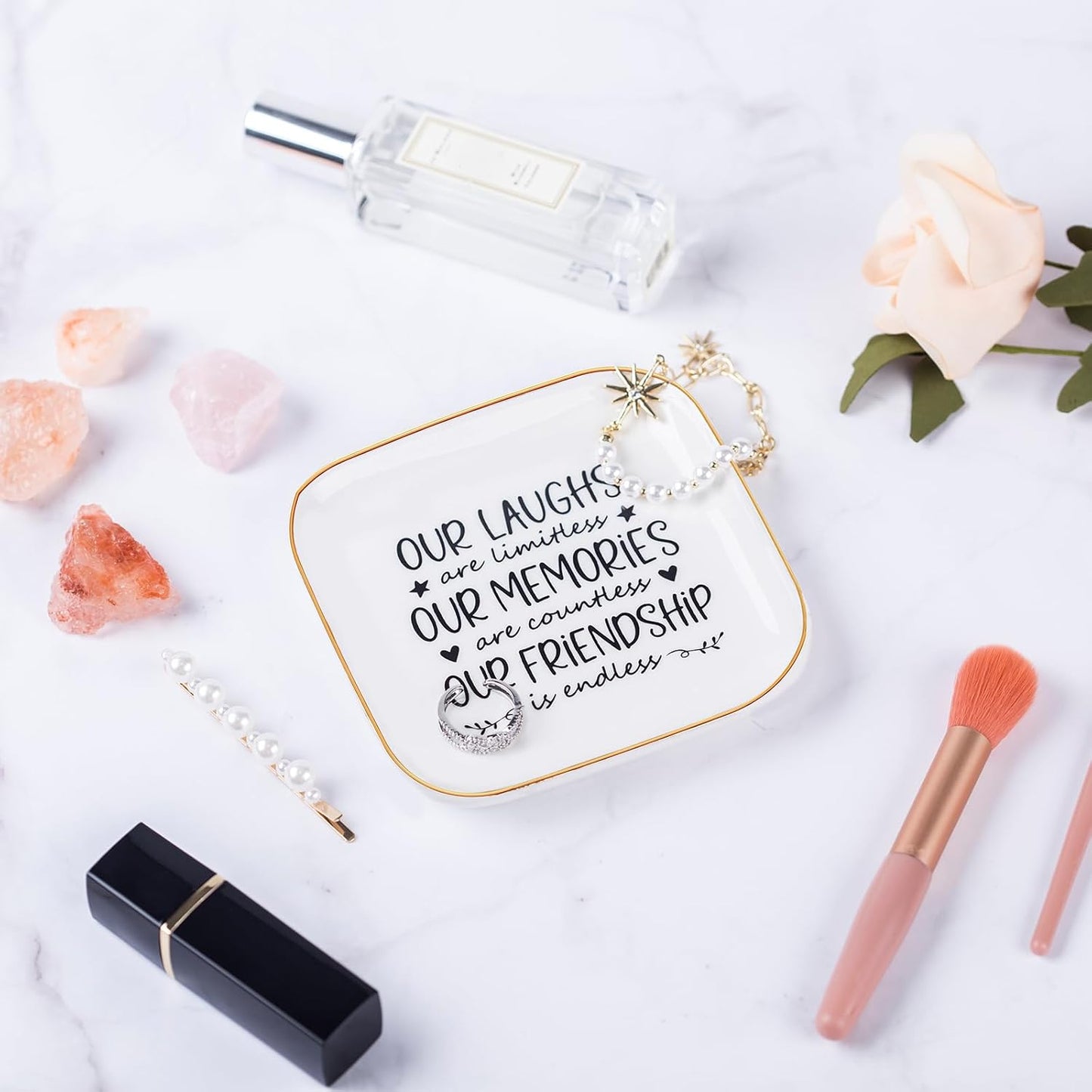 Regalo amistad mujer plato joyas cumpleaños Navidad