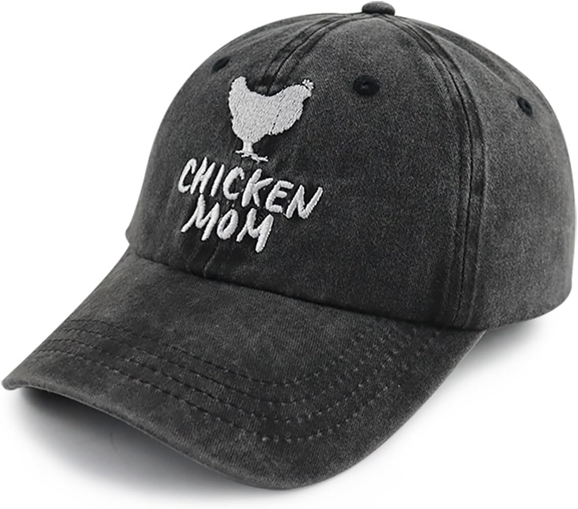 Gorro béisbol gallina bordado algodón ajustable