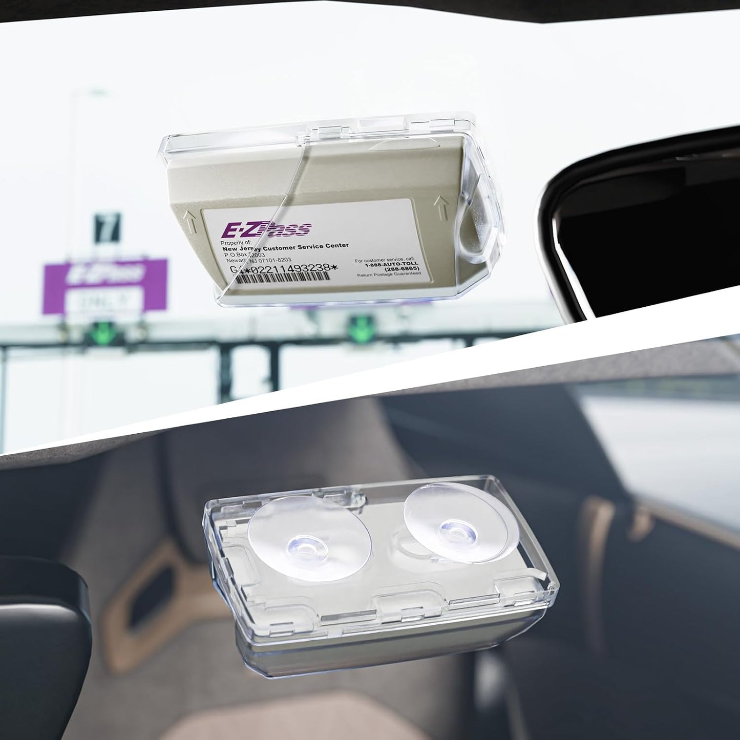 Soporte EZ Pass ventosas para parabrisas pack 2