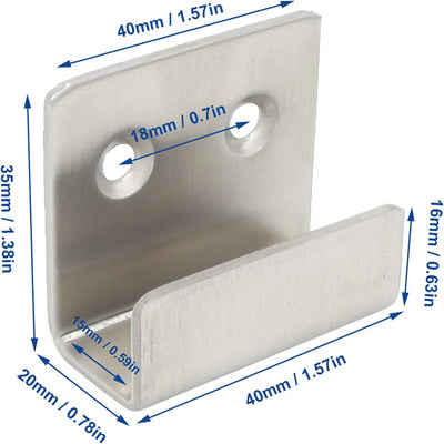 Ganchos planos J acero inox soporte azulejos cerámica