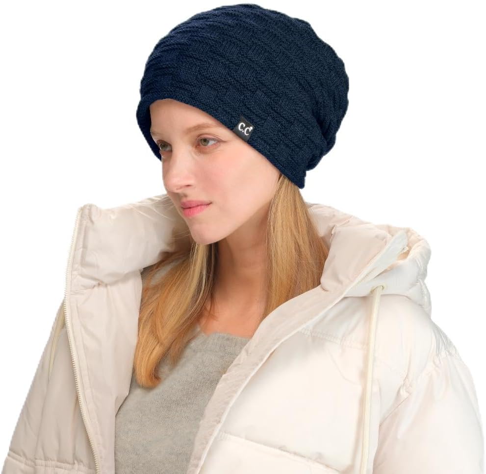 Gorro punto unisex grueso forro polar invierno