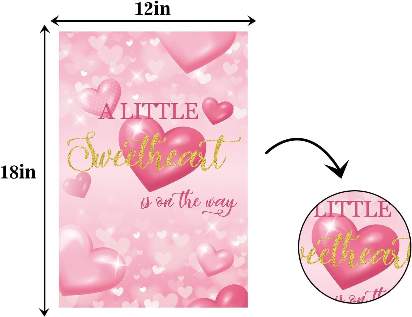 Bandera jardín doble cara Pink A Little Sweetheart bebé