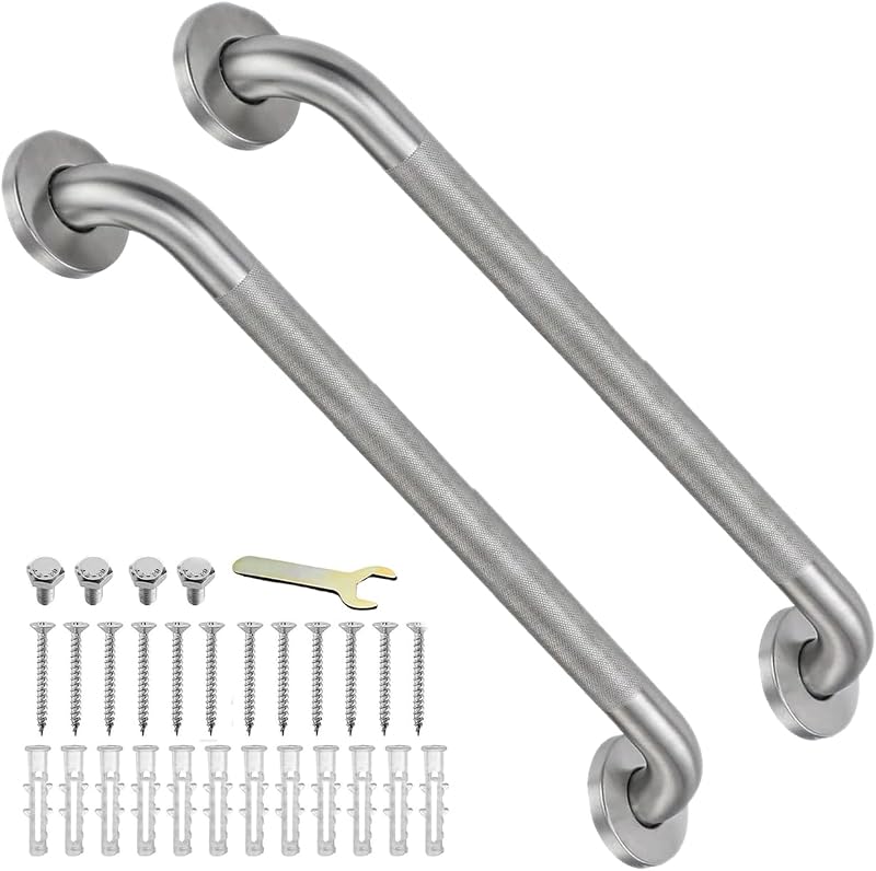 Barras agarre ducha 24" ADA acero inox set 2