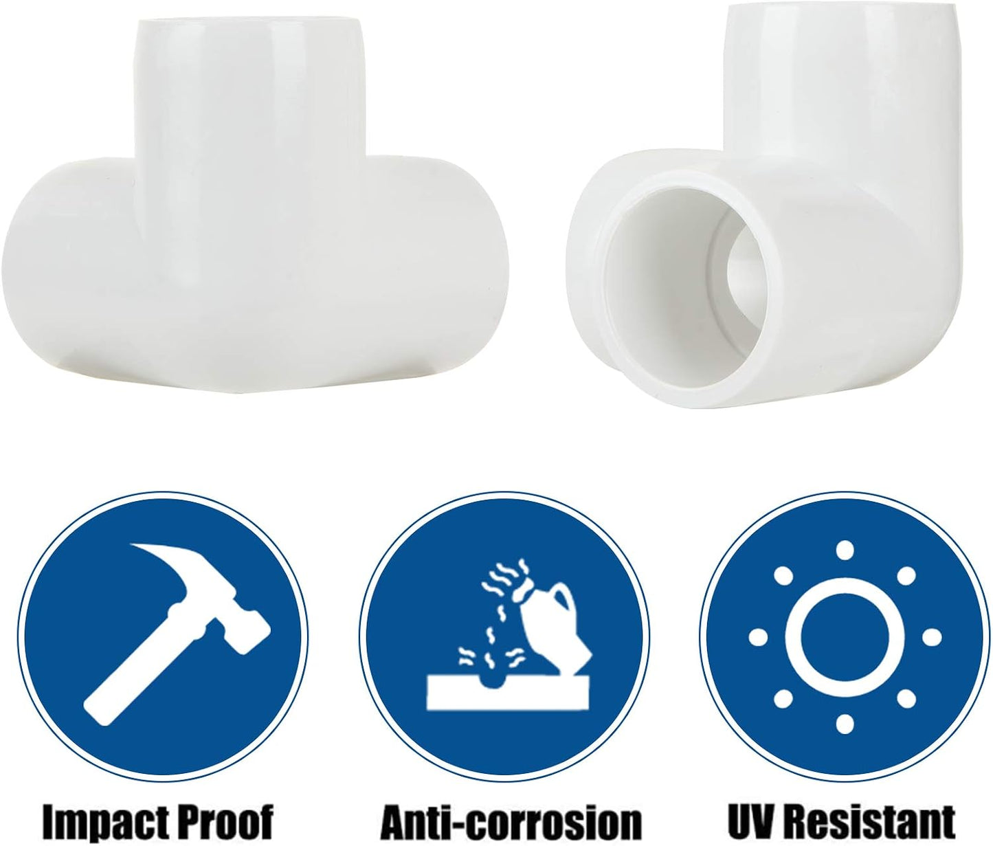 24 Accesorios PVC 3/4pulg Conectores 3 Vías Esquinas Muebles
