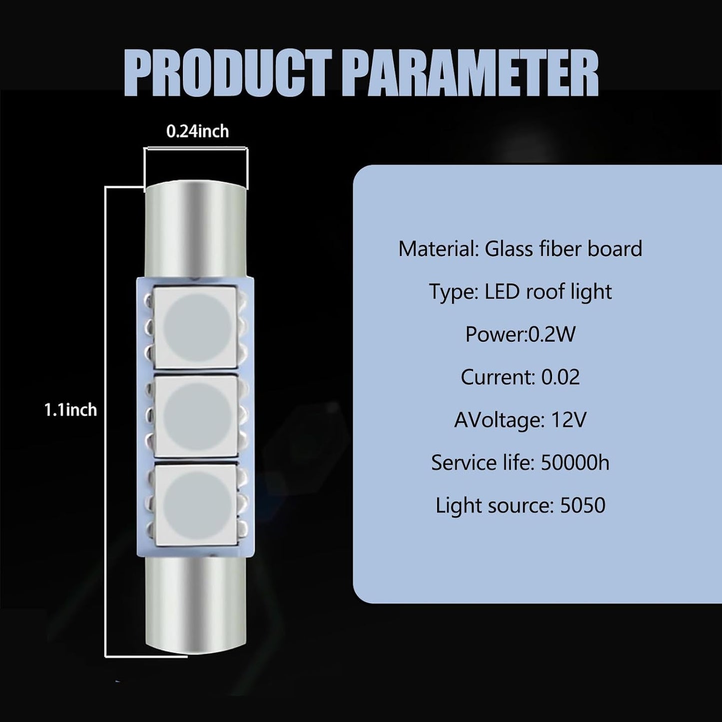 Luz lectura LED auto 1.102pulg 6614F/6612F
