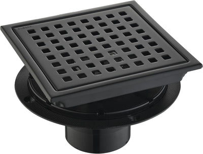 Drenaje ducha cuadrado 6pulg acero inox negro mate