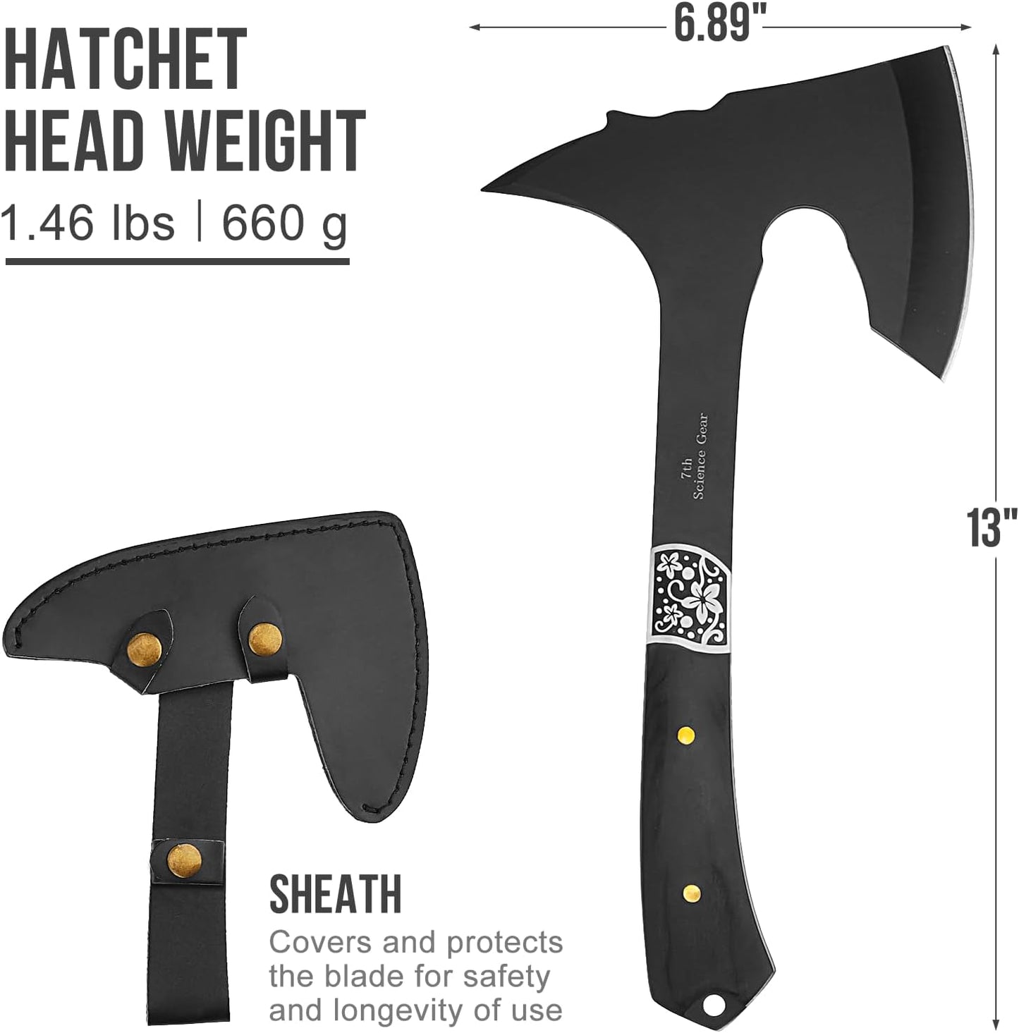 Hacha camping tang completo mango madera 13pulg