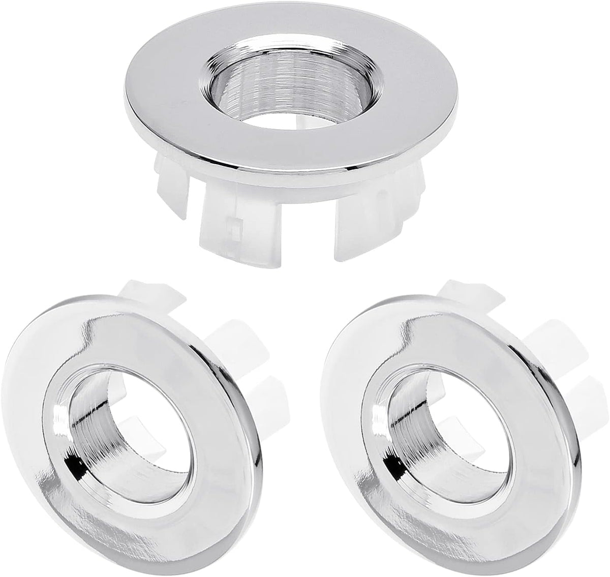 3 Pzas Anillos Desbordamiento Fregadero Baño Cubierta Cromada