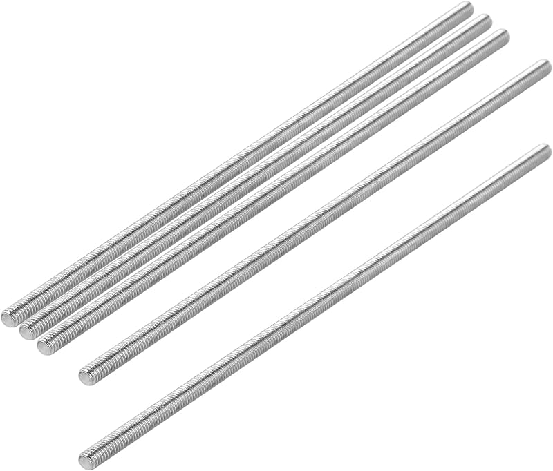 Pack 5 pernos acero inox M4 x 5.9pulg tono plateado