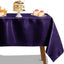 Mantel satén morado 54x54pulg cuadrado brillante para comedor