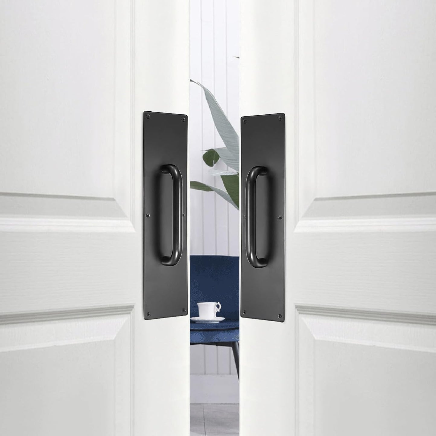 Set 2 Tiradores Acero Inox 16pulg Barra Puerta Resistente
