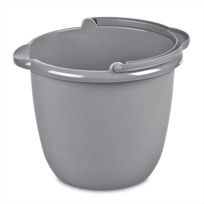 Cubo titanio 10qt plástico gris boquilla mango limpieza jardinería