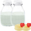 Botella leche vidrio 16oz con tapa boquilla vertido