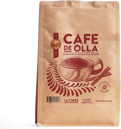 Café de olla molido 5lb oscuro tostado mexicano con canela y azúcar