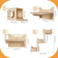 Estantes pared gatos 9 Pzas perchas 2 postes sisal escalera
