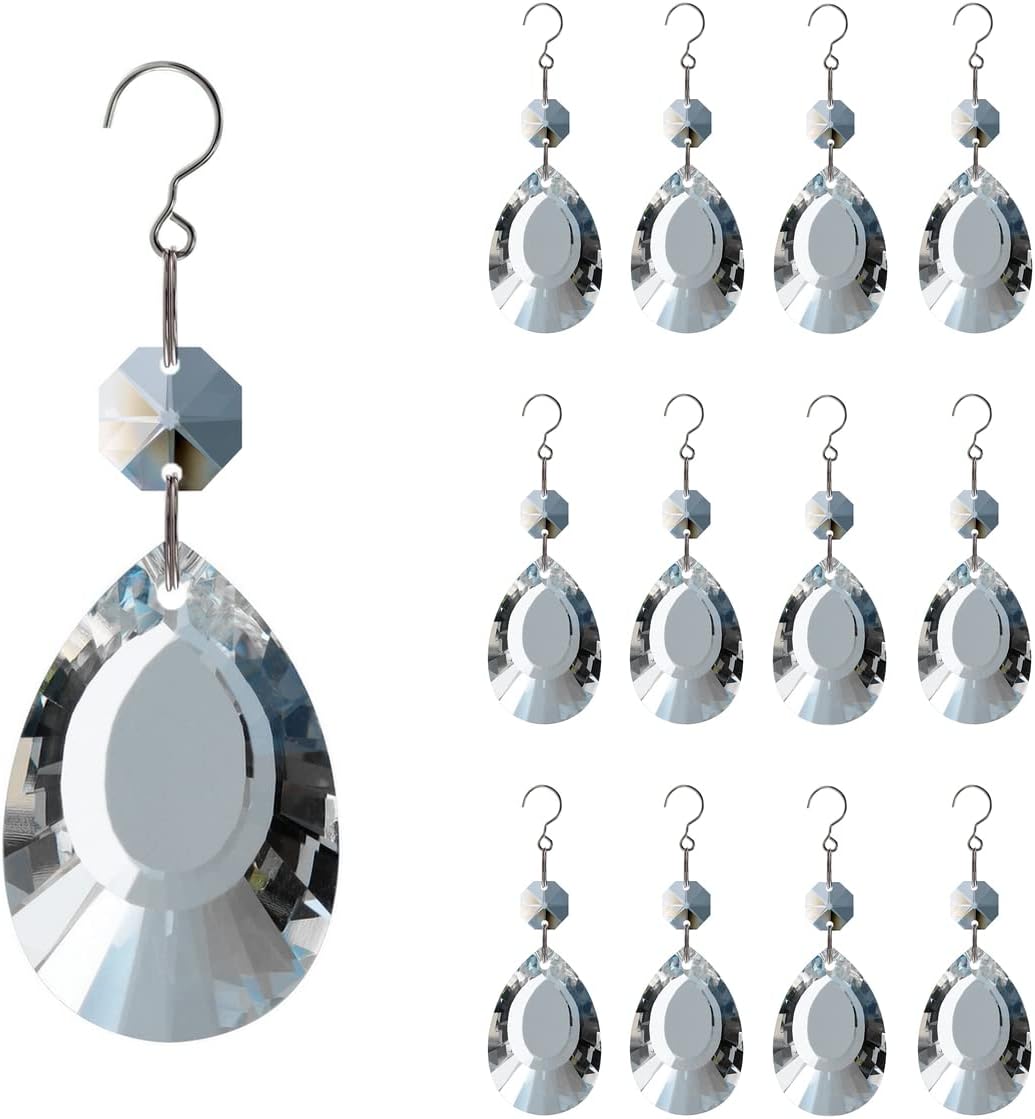 12 Cuentas Cristal Colgante para Lámpara Ventanas Navidad