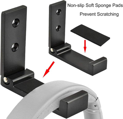 Ganchos plegables pared aluminio soporte auriculares set 2