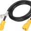 Cable adaptador impermeable 10ft 15A para exteriores 12/3