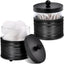 Set 2 Tarros Vidrio Negro con Tapas Metal Boticario
