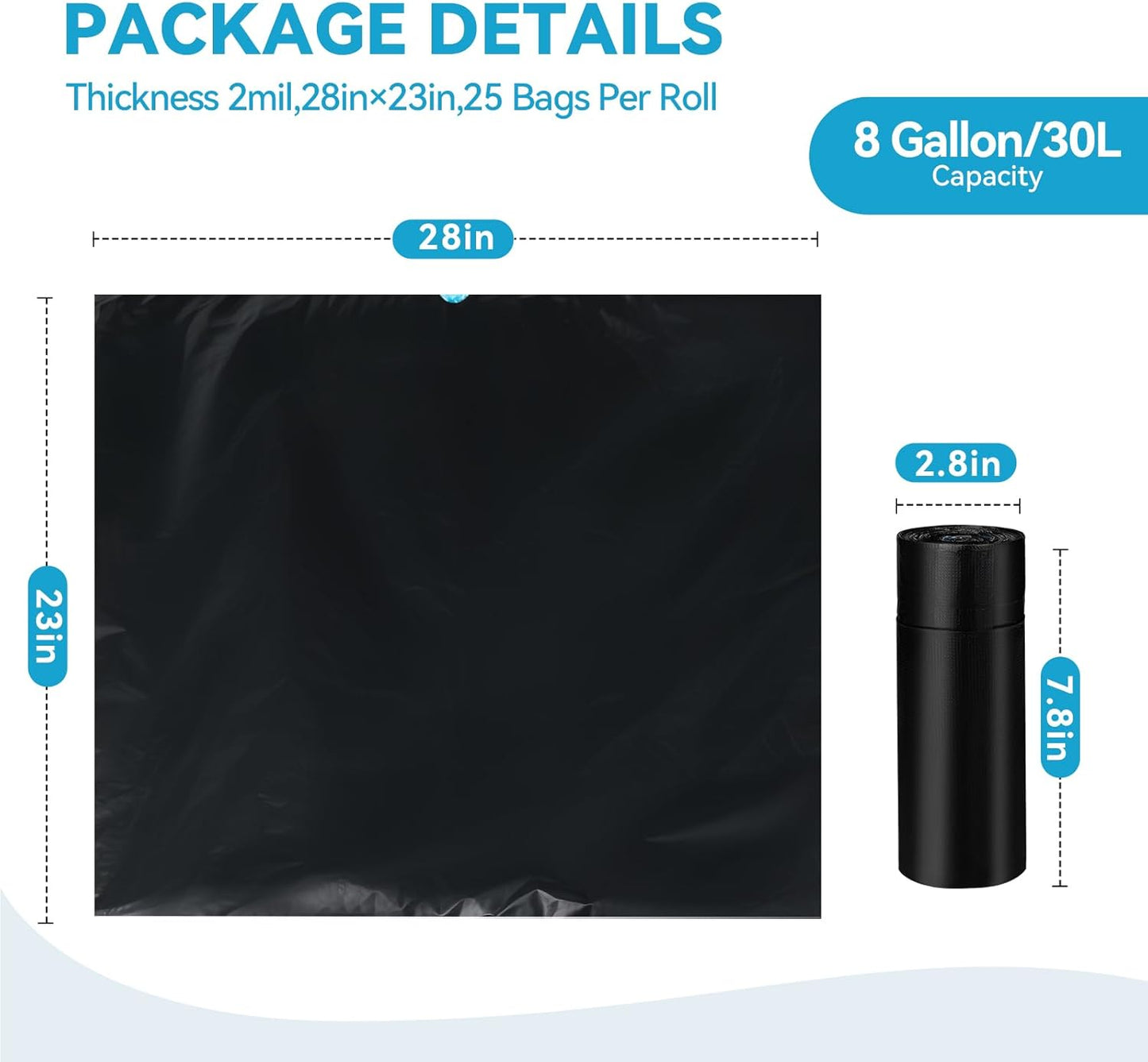 Bolsas inodoro portátiles 8gal con cordón para campamento