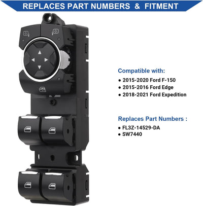 Botón interruptor ventana eléctrica Ford F-150 Edge