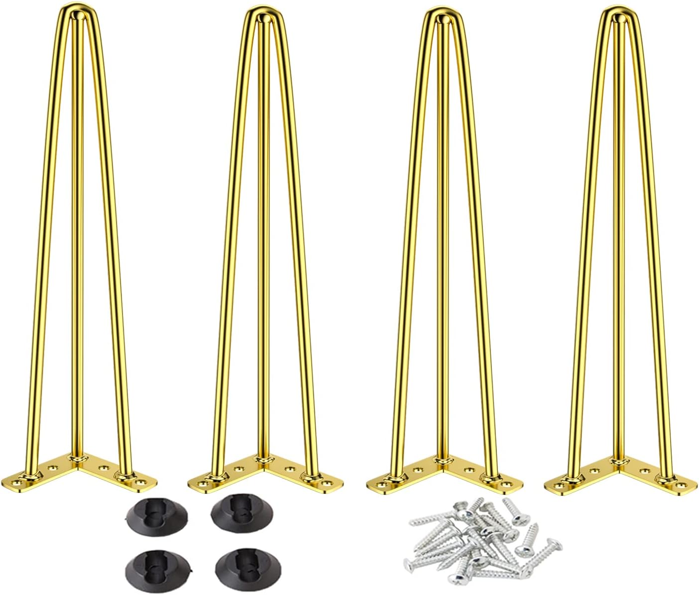 Patas mesa horquilla 30pulg metal dorado mediados siglo