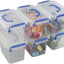 Contenedor plástico 1.5L transparente set 6