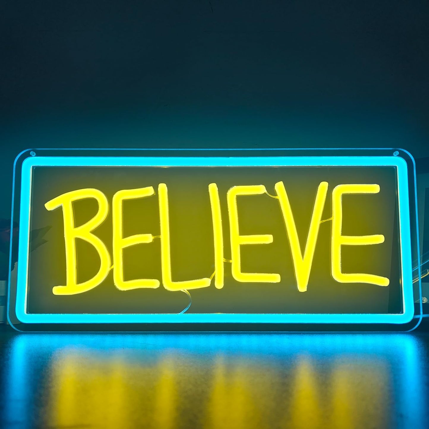 Letrero neón Believe regulable para dormitorio y sala