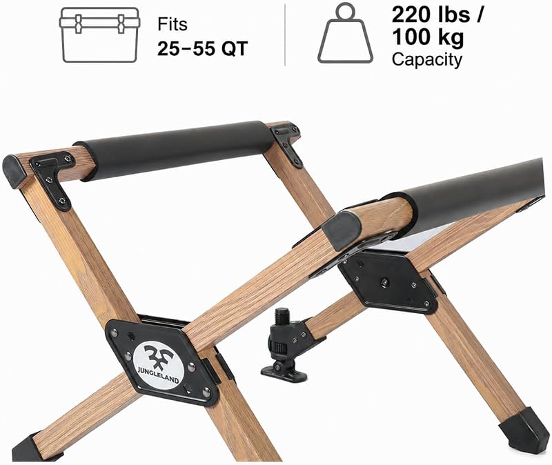 Soporte enfriador plegable aluminio madera roble ajustable