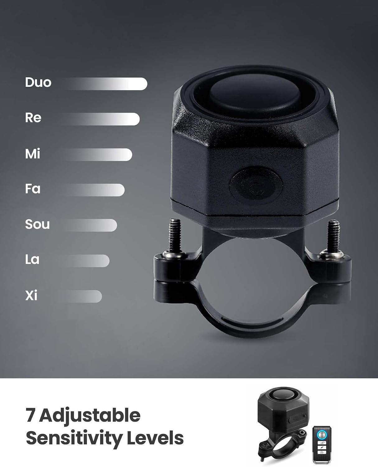 Alarma bicicleta inalámbrica 110db antirrobo USB-C