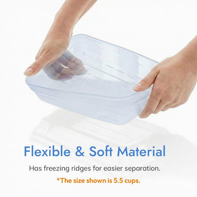 Recipientes congelador 8oz con tapa flexible apilable 2uds