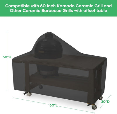 Cubierta parrilla 600D para Kamado 60pulg y cerámica 60x30x50pulg