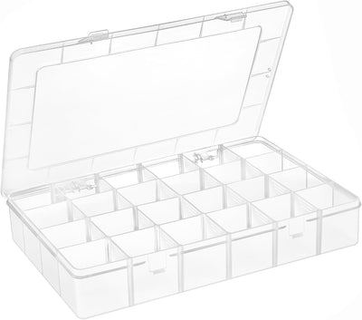 Caja plástico transparente 24 rejillas ajustables