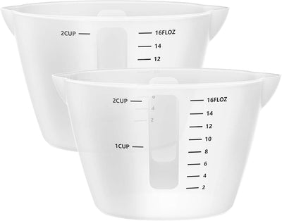 Vasos medidores silicona 16oz 2 pzas antiadherentes reutilizables