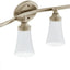 Accesorio baño doble montaje 4 luces vidrio esmerilado