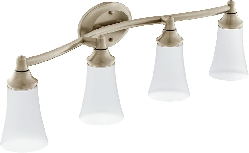 Accesorio baño doble montaje 4 luces vidrio esmerilado