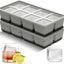 Bandeja hielo con tapa reutilizable silicona sin BPA negro gris