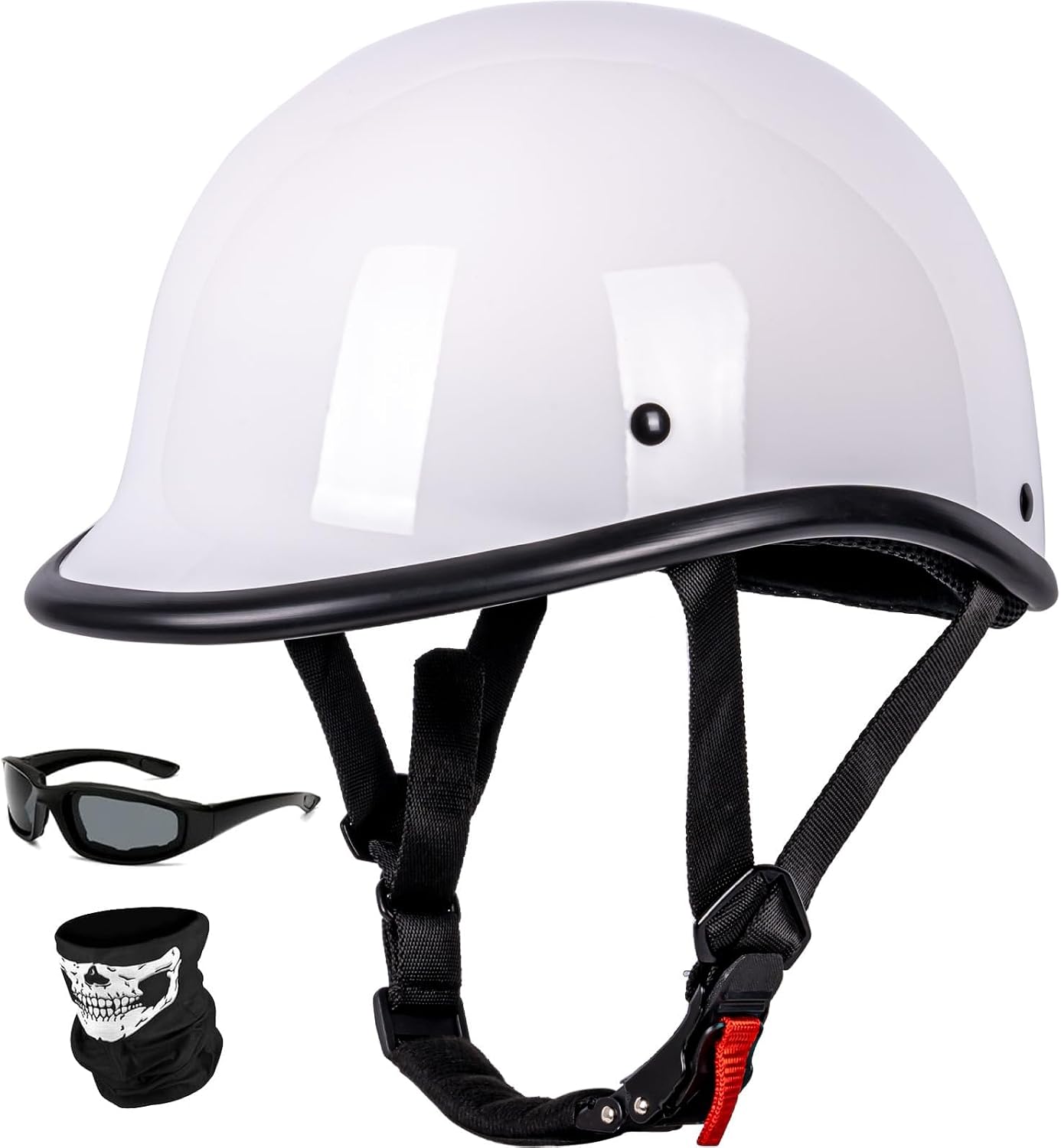 Casco motocicleta vintage perfil bajo media cara aprobado