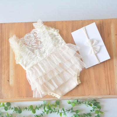 Traje foto recién nacida niña princesa encaje