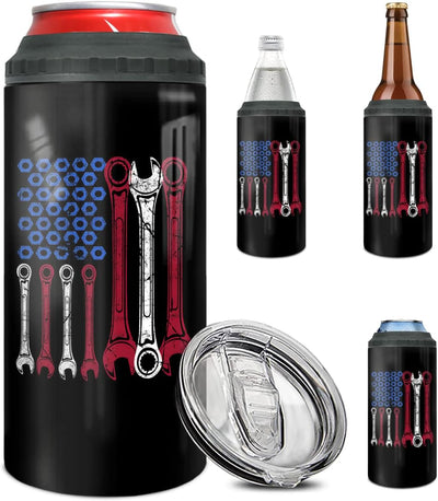 Vaso enfriador acero inox 12oz 4en1 regalo papá mamá