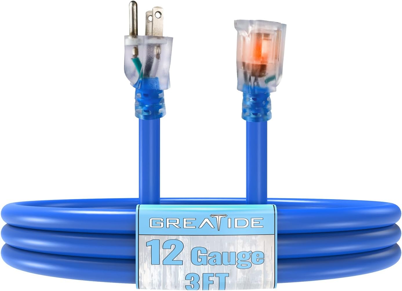 Cable extensión interior con extremo iluminado 3 pies 15A