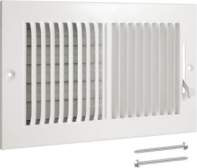 Cubierta ventilación 6x10pulg 2 vías ajustable color blanco