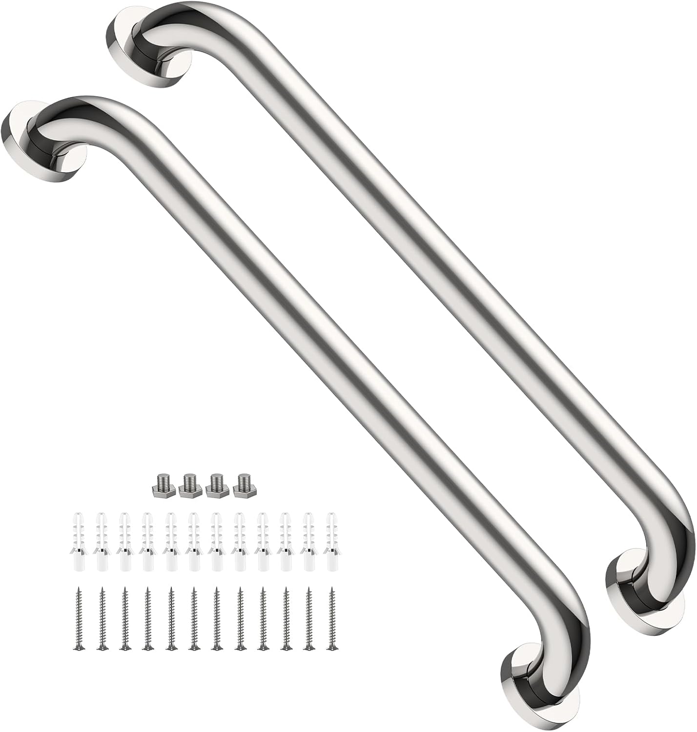 2 Barras agarre ducha 24pulg acero inox cromado