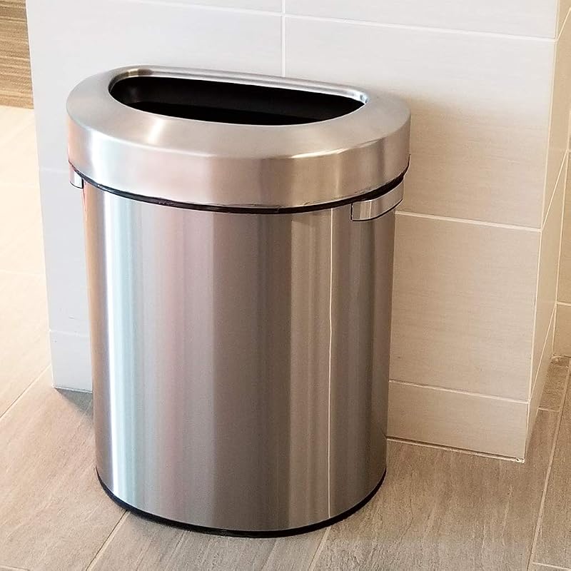 Bote basura acero inox 18gal con cubo reciclaje diseño