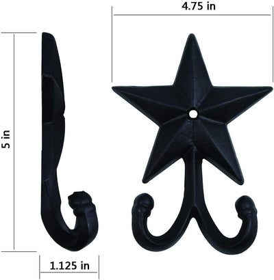 Gancho pared hierro forjado vintage con estrella