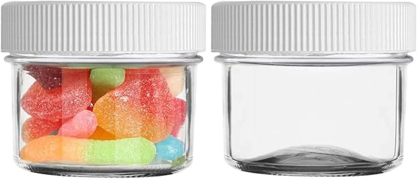 Tarros Mason 4oz con tapas plásticas blancas