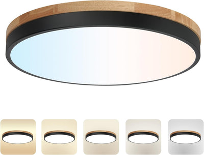 Lámpara techo madera regulable 15.8pulg 3000-6000K dormitorio