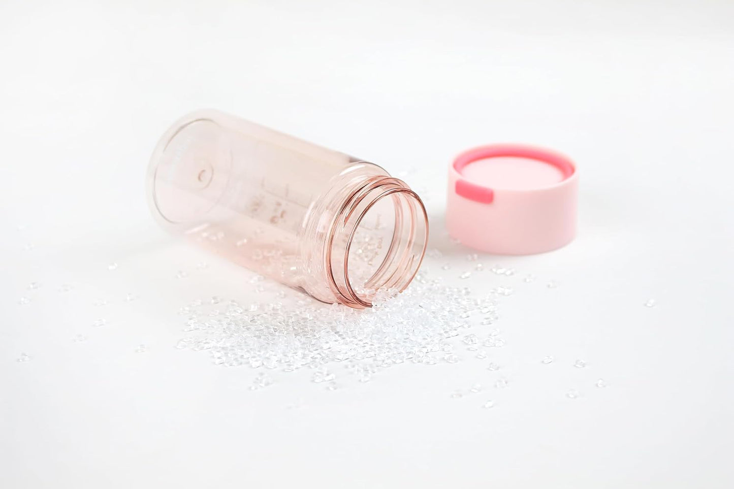 Botella agua Tritan 9oz con infusor transparente rosa claro