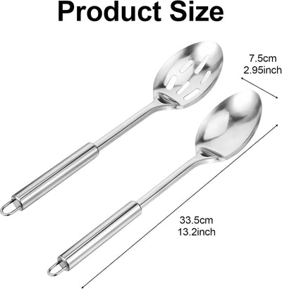Set 2 Cucharas Acero Inox para Mezclar Servir