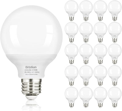 Bombillas LED G25 redondas baño E26 600lm 20 Pzas